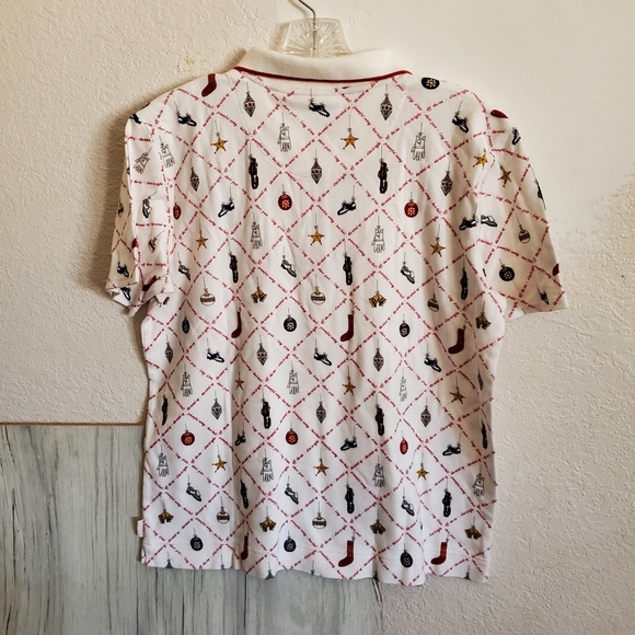 LizGolf Liz Claiborne Women's M 1/4 Zip Short Sleeve Holiday Golf Shirt - Picture 10 of 10